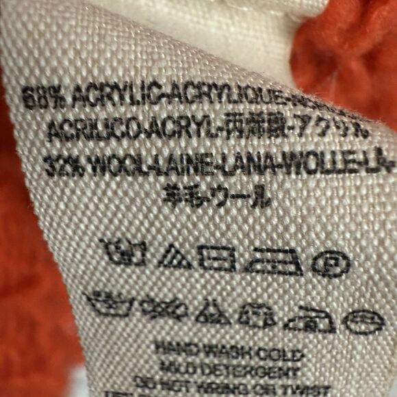 Free People Crashing Waves Pullover Chunky Knit Sweater Orange L - Picture 11 of 11